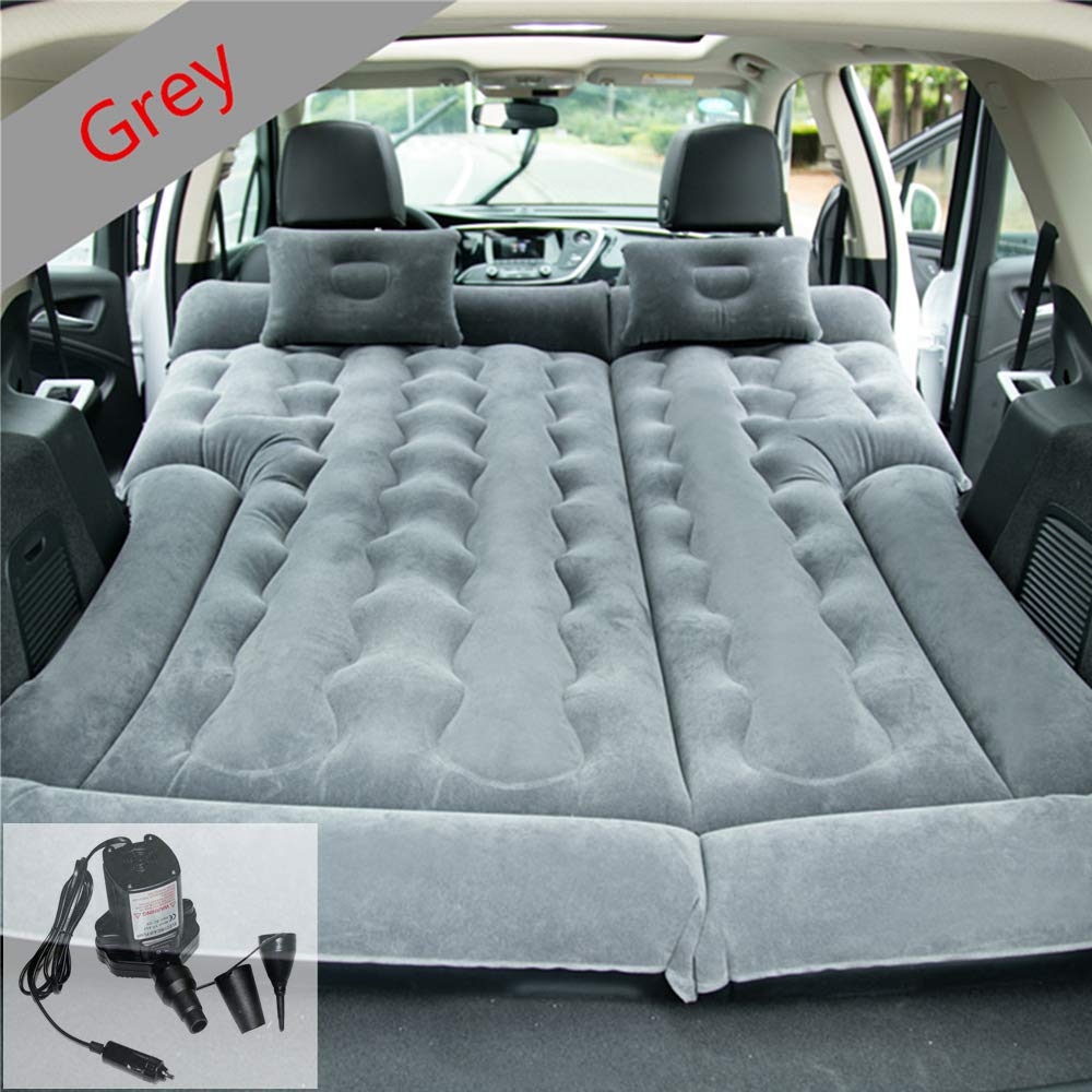 goldhik SUV Car Travel Inflatable Mattress Camping Air Bed Dedicated Mobile Cushion Extended Outdoor for SUV Back Seat(Grey)