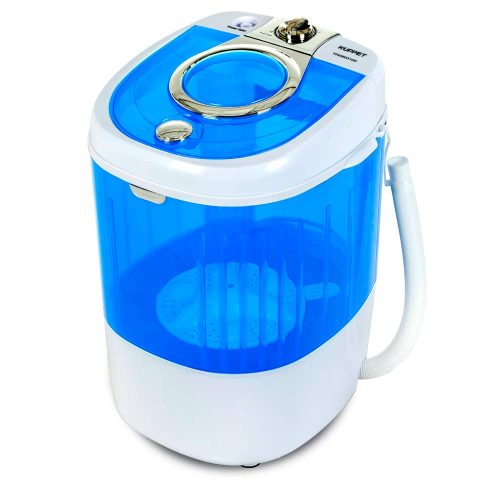 KUPPET Mini Portable Washing Machine for Compact Laundry, 7.7lbs Capacity, Small Semi-Automatic Compact Washer with Timer Control Single Translucent Tub