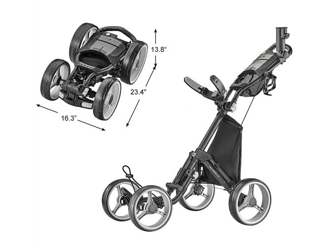 CaddyTek Explorer V8 - Superlite 4 Wheel Golf Push Cart, Explorer Version 8