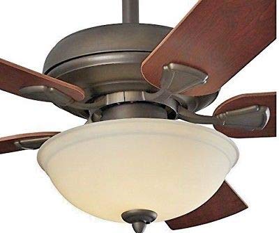 Energy Efficient 52 Inch LED Ceiling Fan with Nutmeg Espresso Blades and White Glass Light Bowl