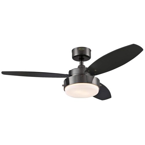 Westinghouse 7876400 Alloy 42-Inch Gun Metal Indoor Ceiling Fan, Light Kit with Opal Frosted Glass