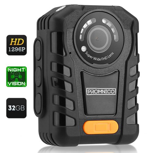 Police Body Camera for Law Enforcement: Wearable Video + Audio Body Camera with Night Vision for Security Guards, Police Officers, and Personal Use [Records in Full HD + Waterproof] - 32GB Memory