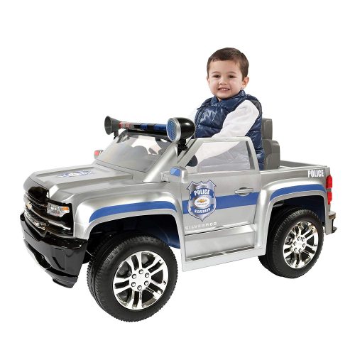 Rollplay 6 Volt Chevy Silverado Police Truck Ride On Toy, Battery-Powered Kid's Ride On Car