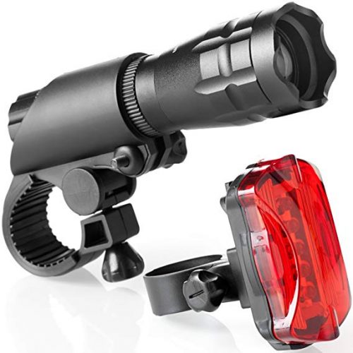 TeamObsidian Bike Light Set - Super Bright LED Lights for Your Bicycle - Easy to Mount Headlight and Taillight with Quick Release System - Best Front and Rear Cycle Lighting - Fits All Bikes