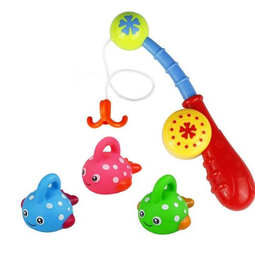 Fajiabao Bath Toys for Toddlers Colorful Floating Fishing Games with Fish and Fish Rod in Bathtub Pool Shower Kit Bath Time for Baby Children Kids Infants Girls and Boys - Color Random