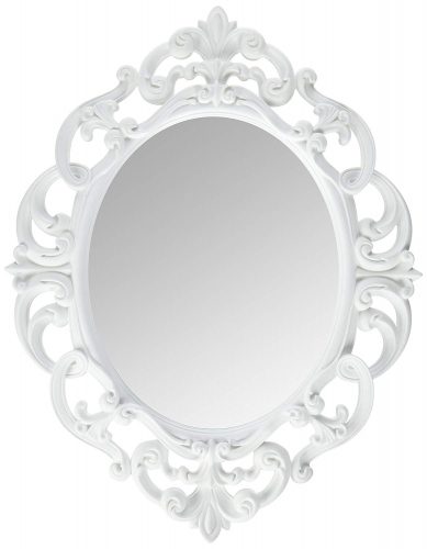 Kole White Oval Vintage Wall Mirror