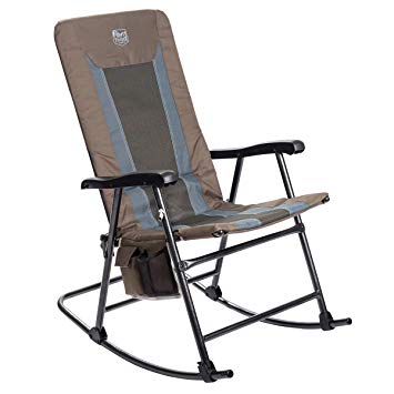 Timber Ridge Rocking Chair Breathable Mesh Adjustable Headrest Folding Patio Lawn Reclining with Armrest Supports 300lbs