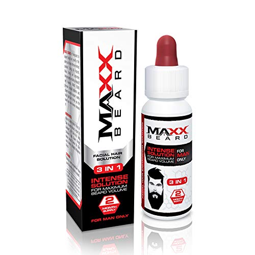 Maxx Beard -#1 Beard Growth Solution, Natural Solution for Maximum Beard Volume-2 Month Supply 