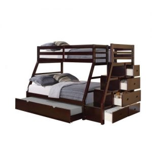 ACME Jason Twin/Full Bunk Bed with Storage Ladder and Trundle
