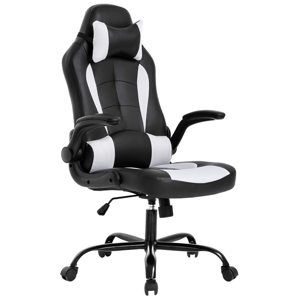 BestMassage Office Desk Gaming Chair High Back Computer Task Swivel Executive Racing chair for back support with Lumbar Support Adjust Armrest (Racing Style Chair)