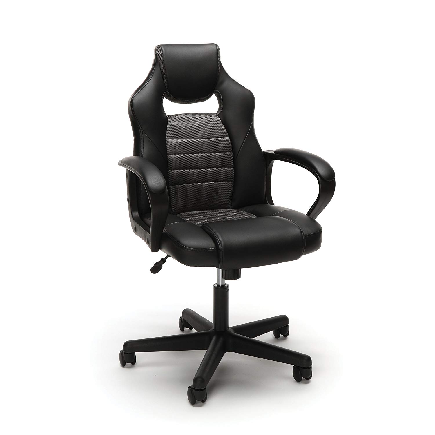 Essentials Gaming Chair - Racing Style Ergonomic Mesh and Leather Computer Chair, Gray (ESS-3083-GRY)