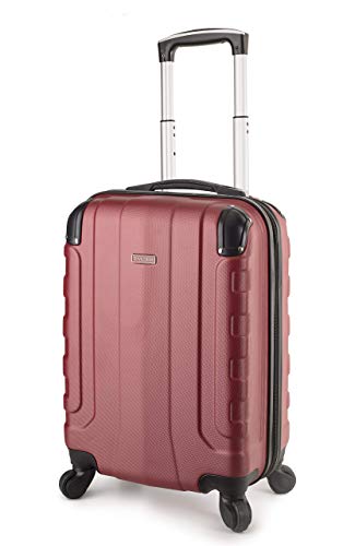 TravelCross Chicago 20'' Carry On Lightweight Hardshell Spinner Luggage - Red