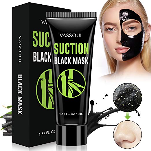 Vassoul Blackhead Remover Mask, Peel Off Blackhead Mask, Blackhead Remover - Deep Cleansing Black Mask, Bamboo Activated Charcoal Peel-Off Mask