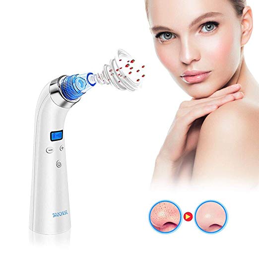 Blackhead Remover, Srocker Comedo Vacuum Suction Acne Remover Facial Pore Cleanser Exfoliating Extractor Tool with 5 Adjustable Suction Levels, 4 Replaceable Suction Probes