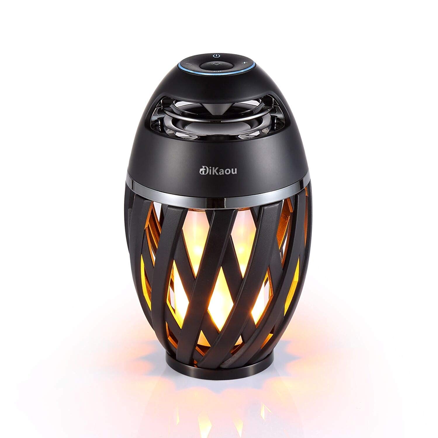 DIKAOU Led flame table lamp, Torch atmosphere Bluetooth speakers&Outdoor Portable Stereo Speaker with HD Audio and Enhanced Bass, LED flickers warm yellow lights BT4.2 for iPhone/iPad /Android