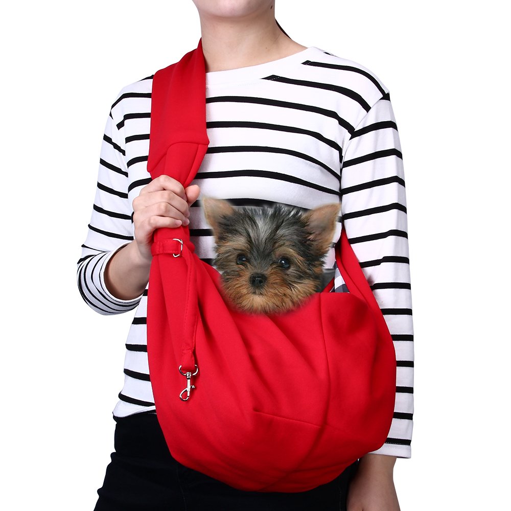 TOMKAS Small Dog Cat Carrier Sling Hands Free Pet Puppy Outdoor Travel Bag Tote Reversible