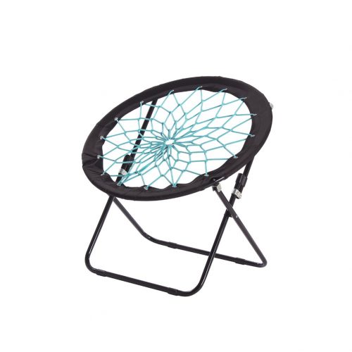 Camp Field Camping and Room Bungee Folding Dish Chair for Room Garden and Outdoor (Black)